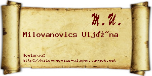 Milovanovics Uljána névjegykártya